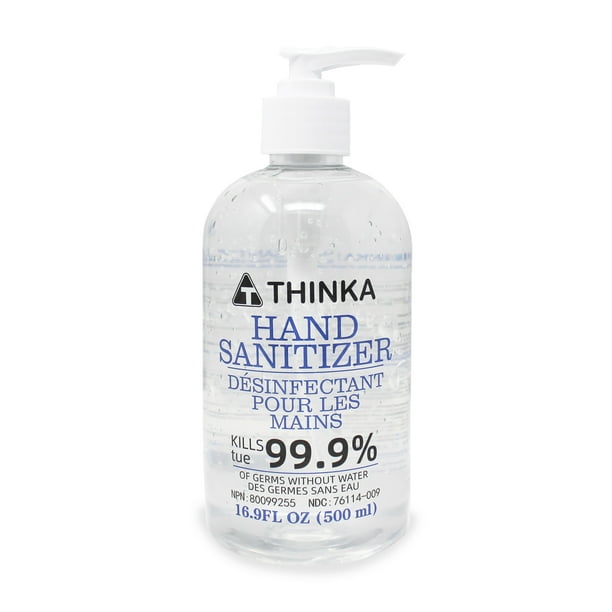 Thinka Nettoyant pour les Mains 70% Alcool Éthylique (500ml) - Qualité USP - ASTM E2315 Test de Laboratoire Approuvé
