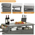 thumbnail image 6 of LAZZO Outdoor Grill Cart with Storage Cabinet, 43.3" Kitchen Island Station with Stainless Steel Top, Gray, 6 of 10