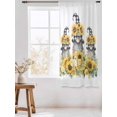 thumbnail image 3 of Sheer Curtains 63 Inch Length, Sunflower Gnomes Semi Sheer Curtains Light Filtering Window Treatment, Spring Eucalyptus Floral Watercolor Privacy Voile Drapes for Living Room Bedroom 52x63 Inch, 3 of 7