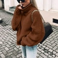 thumbnail image 2 of MSJUHEG Womens Sweaters Turtleneck Sweater Women Cotton High Neck Pullover Style Long Sleeves Lightweight Women'S Sweaters Coffee L, 2 of 5