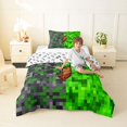 thumbnail image 2 of Castle Fairy Pixelated Miners Letter J Twin Comforter Sets 3-Piece for Kids,Block Pattern Bedding Set for Bedroom, 2 of 6