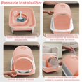 thumbnail image 4 of Caja de Arena para Gatos con Capucha, Arenero para Gato Cerrado con Pala, Orinal Inodoro Gatito, Planta de Arena Fácil de Limpiar, a Prueba de Olores, Antisalpicaduras, para Gatitos (Rosa), 4 of 9