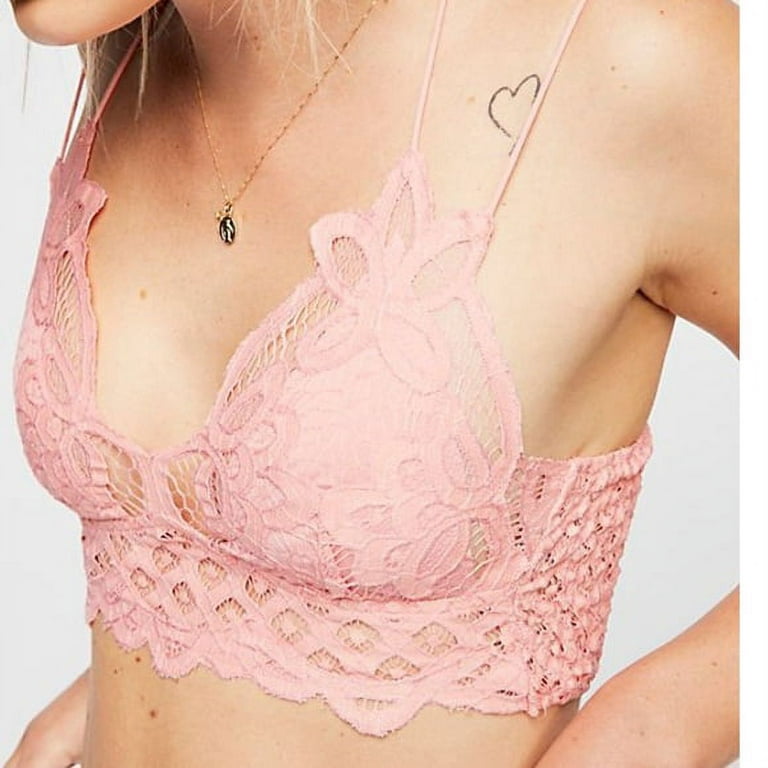 Free People Womens Adella Bralette, Pink, Small 