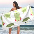 thumbnail image 6 of Coolnut Cute Frog Beach Towel Fast Drying Camping Towels Sand Free Beach Blanket Soft Absorbent Travel Sport Towel for Gym Bath Shower Swimming 31" x 71" Washcloth Gift, 6 of 7