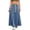 Blue, variant on sicmoss Women's Blue Denim Maxi Skirt High Waist Paperbag Waist A-Line Flare Casual with Pockets