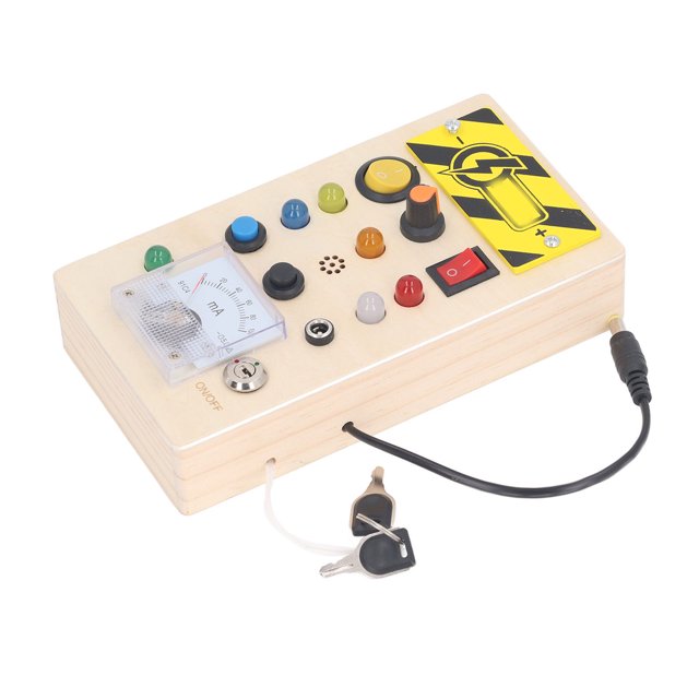 Tablero de actividades de Juguete de Madera LED Para Niños Con Múltiples Interruptores, Luces LED, Mano de Obra Fina y Diseño Educate para Para Niños Pequeños de 36 Meses O Más