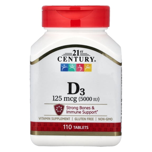 21st Century Maximum Strength D3-5000 IU Tablets, 110 Count