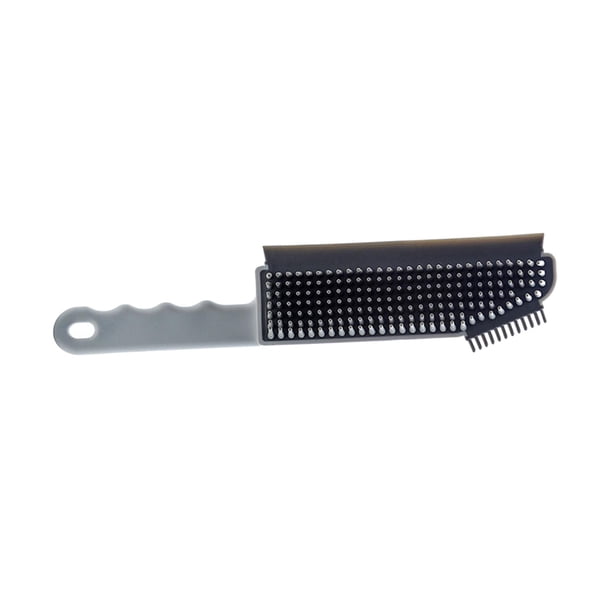 Cepillo de limpieza multifunción para ducha, herramienta duradera 3 en 1 para raspar vidrios. Gris
