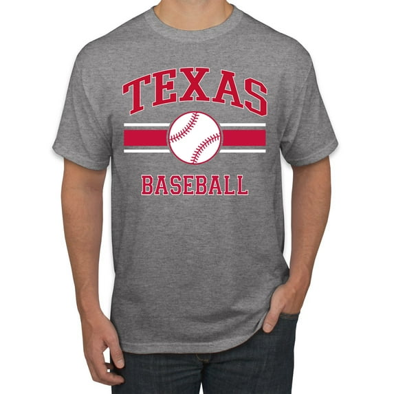 Wild Bobby City of Texas Baseball Fantasy Fan Sports Men's T-Shirt, Heather Grey, Small