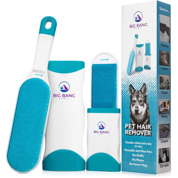 Cepillo quitapelos para mascotas Big Bang Paws reutilizable y autolimpiante