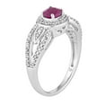 thumbnail image 2 of 10k White Gold Ruby & 1/4 Carat T.W. Diamond Halo Ring, 2 of 3