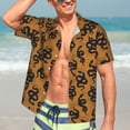 thumbnail image 4 of Uemuo Snake Printed Regular Fit Short Sleeve Casual Hawaiian Shirt for Men,Aloha shirt,Tropical shirt,Floral print shirt,Vacation Beach shirt-, 4 of 9