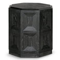 thumbnail image 2 of Furniture of America Direx Modern Solid Wood Octagon End Table, Weathered Black, 2 of 6