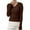 Brown, variant on Women's V-Neck Ribbed Knit Pullover Sweater, Slim Fit Soft Stretchable Top for Fall Winter, Comfortable Casual Daily Wear, Versatile Layering Piece for Various Occasions Beige L
