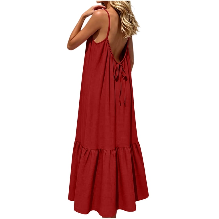 adjustable ruched dress Women'S Sleeveless Summer for Mini Dress Adjustable Drawstring Ruched Waist  Tie Casual Sundress Brown M