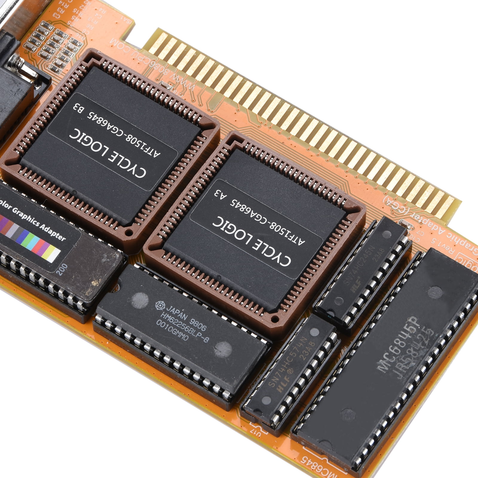 CGA Graphics Card with ISA Interface for Pentium Celeron Processors, 16KB Memory, RGBI 9-pin Output