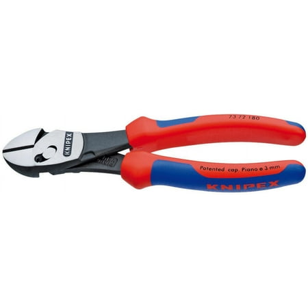 UPC: 0843221020095 | KNIPEX Tools 73 72 180 BK  TwinForce High Leverage Diagonal Cutters with Comfort Grip Handle