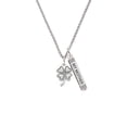 thumbnail image 2 of Delight Jewelry Silvertone Antiqued Four Leaf Clover Silvertone Always My Mother Bar Charm Necklace, 23", 2 of 4