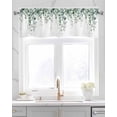 thumbnail image 2 of Green Eucalyptus Leaves Kitchen Valances for Windows Farmhouse Linen Window Valance Curtain for Living Room Window Treatment Pastoral Farmhouse Botanical Valance Rod Pocket Topper Drape, 42 x 18 Inch, 2 of 6