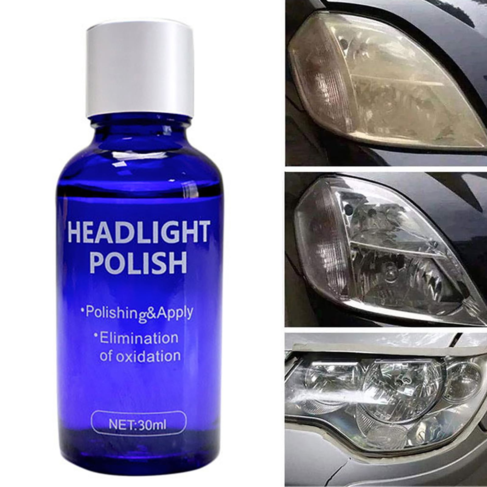 Headlight smearing after using headlight cleaner.