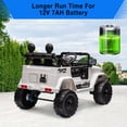 thumbnail image 3 of Historyli Camioneta Eléctrica para Niños 12V con Control Remoto - Carro De Juguete para Niñas y Niños De 4 a 8 Años,3 Velocidades,Suspensión,Música,Luces LED,Blanco, 3 of 9