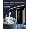 thumbnail image 2 of Rechargeable Water Dispenser Pump for 5 Gallon Bottle, Electric USB-C Large Flow Water Jug Dispenser, Portable Automatic Submersible Bottle Pump Silent Operation for Camping  (Black), 2 of 6