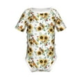 thumbnail image 2 of Balery Sunflowers Leaves And Birds Pattern Baby Climbing Clothes Infant Bodysuit Cute Infant Bodysuit Baby Romper-3 Months, 2 of 7