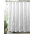 thumbnail image 2 of Grey Geometric Shower Curtain Set, Waterproof Shower Curtains for Bathroom, Modern White Stripe Abstract Distortion Art Washable Fabric Cloth Bath Curtain for Bathtub with Hooks 54x78 Inches, 2 of 6