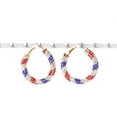 thumbnail image 2 of BNNG Patriotic Earrings 4th of July Earrings for Women, Flag America Americana 4th of July American pride Independence Day Earrings ed Blue Aluminum Handwoven Earrings, 2 of 4