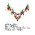 thumbnail image 6 of Cheers.US 2Pcs Women and Girls Hair Clip Beautiful Decorative Attractive Rhinestone Hair Clip V-shaped Hairpin Fancy Hair Accessories, 6 of 7