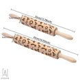 thumbnail image 2 of Gustave 3D Christmas Wooden Rolling Pin Embossing Roller Pins Wood Embossing Embossed XMAS Pattern for Cookies Baking Kitchen Tool (Bell, 17"), 2 of 9