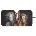 thumbnail image 3 of HUIACONG Three Horses Portrait Foldable Car Windshield Sun Shade for Trucks Vans Car Accessories Keeps Vehicle Cool Sun Visor Protector Sunshade, 3 of 7