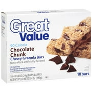 Great Value Low Fat Chocolate Chunk Granola Bar, 10 ct