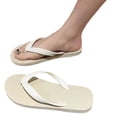 thumbnail image 6 of HomeDM Flip Flops for Women Men Round Toe Slip On Flat Thong Sandals Non-Slip Shower Shoes Summer Beach Sandals, White Size 7-7.5, 6 of 7