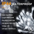 thumbnail image 4 of Luces en cadena LED KNONEW 183 m 1500 LED blanco frío impermeables, 4 of 7