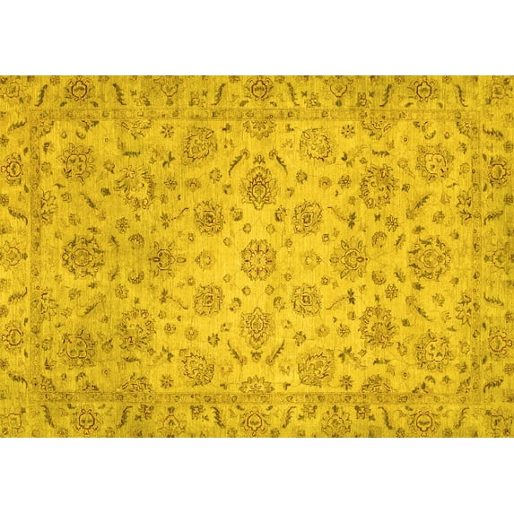 Ahgly Company Indoor Rectangle Abstract Yellow Modern Area Rugs, 2' x 3'