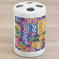 thumbnail image 1 of Casino Ceramic Toothbrush Holder, Stacks of Colored Casino Chips Betting Luck Leisure Repetition Illustration Print, Decorative Versatile Countertop for Bathroom, 4.5" X 2.7", Multicolor, by Ambesonne, 1 of 4