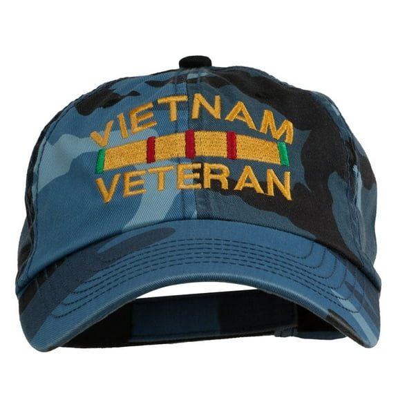 Vietnam Veteran Embroidered Enzyme Washed Cap - Sky OSFM