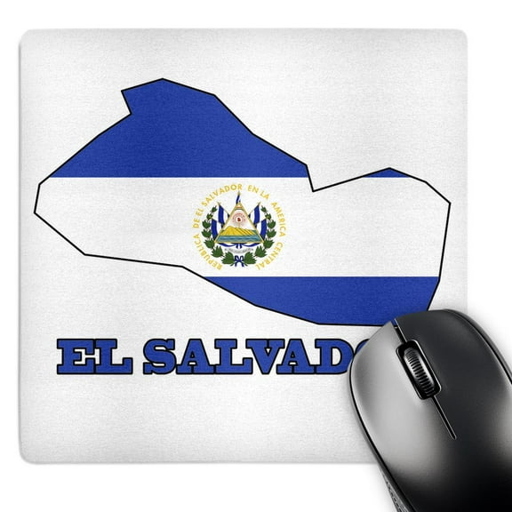 3dRose, El Salvador flag in the outline map and words El Salvador, MousePad