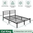 thumbnail image 2 of Napcenter 12 inch California king Bed Frame with Headboard and Footboard, Heavy Duty Metal Platform No Box Spring Needed, Easy Assembly, Black, 2 of 9