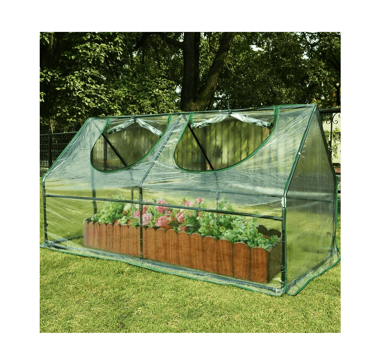 27×19×36 Inch Iron Frame Not Included Waterproof UV Protected Reinforced Mini Greenhouse Small Green Hot House Indoor Outdoor Plant Gardening Green House Canopy 