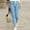 *Blue, variant on Women's Cotton Women's Daily Pants with Drawstring Waistband ,French Capri Jogger Pants Blue,Womens Plus M