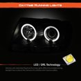 thumbnail image 3 of AKKON - For Jeep Grand Cherokee Black Bezel Dual Halo Ring Projector LED Headlights Head Lamps Replacement Pair, 3 of 7