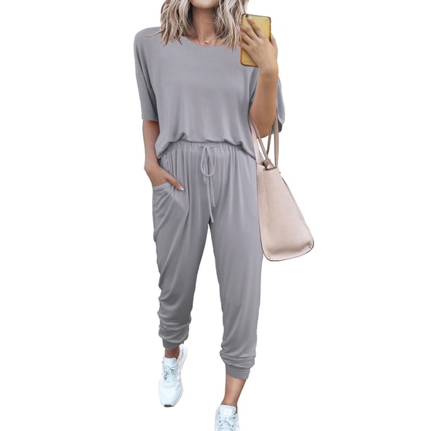 Conjunto de Chándal PRETTYGARDEN 2025 de Dos Piezas para Mujer Gris Talla L