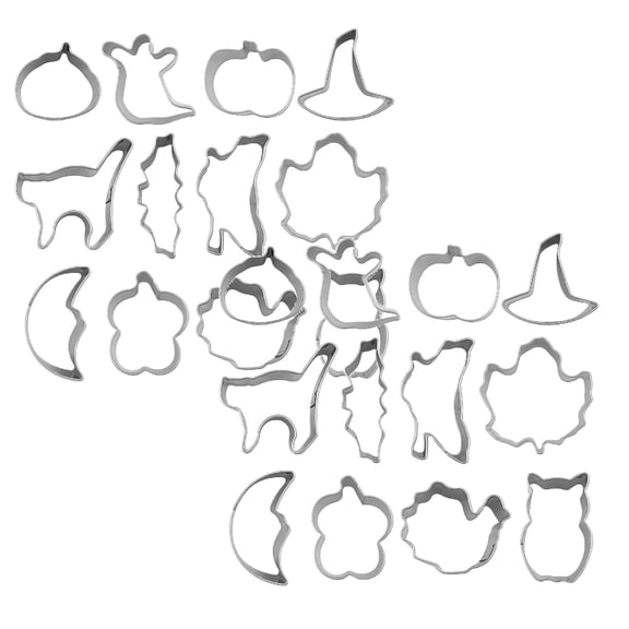 24Pcs Halloween Cookie Mini Small Size Pumpkin Cookie Cutter Baking Tools Western Halloween Supplies Biscuit Moulds
