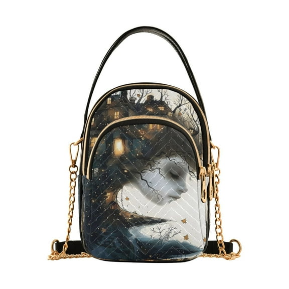 ALAZA Chain Crossbody Bags for Women Abstract Art Shoulder Handbag Phone Purse