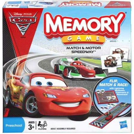 Hasbro MEMORY Game Match and Motor Speedway Disney Pixar Cars 2 Edition Game