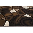 thumbnail image 4 of Allstar 5x7 Modern Area Rug in Brown with Charcoal Grey Abstract Mosaic Curve design (4' 11" x 6' 11"), 4 of 9