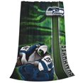 thumbnail image 2 of Manta de franela personalizada para adultos con diseño de fútbol de los Seahawks, ligera, cálida y súper suave. Manténgase abrigado en casa el día del juego, 2 of 8