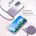 thumbnail image 7 of Compatible with Samsung Galaxy S23 Ultra Case Clear Cute Giltter Samsung S23 Ultra Phone Case for Women Girls Transparent TPU Bumper Cases with Lanyard Strap (Purple), 7 of 7